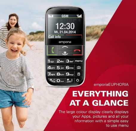 Мобилен телефон Emporia Euphoria, USB-C, mini sim, 8Gb вътрешна памет