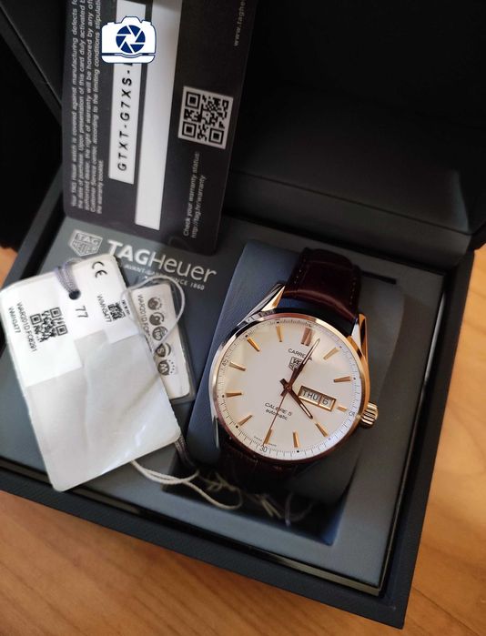 TAG HEUER CARRERA Calibre 5 DAY-DATE WAR201D Мъжки Часовник Нов ориг.