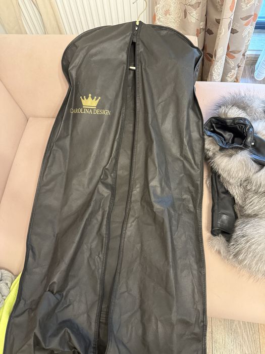 Haina blana naturala vulpe gri, inca in garantie-Carolina Design