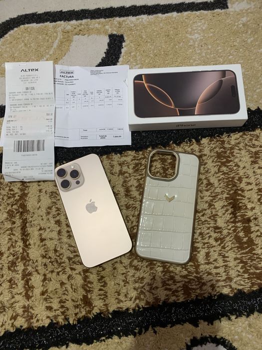 Iphone 16 pro max desert titanium 256gb la cutie si factura altex