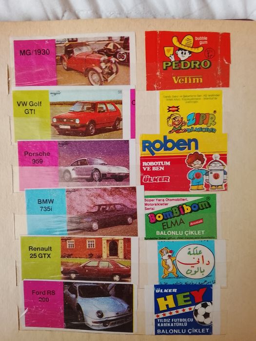 Продам вкладыши от жвачер разные