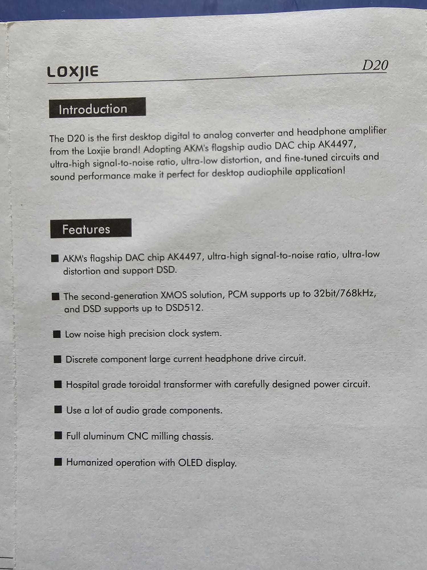 DAC LOXJIE D20 cu amplificator pentru casti  nou