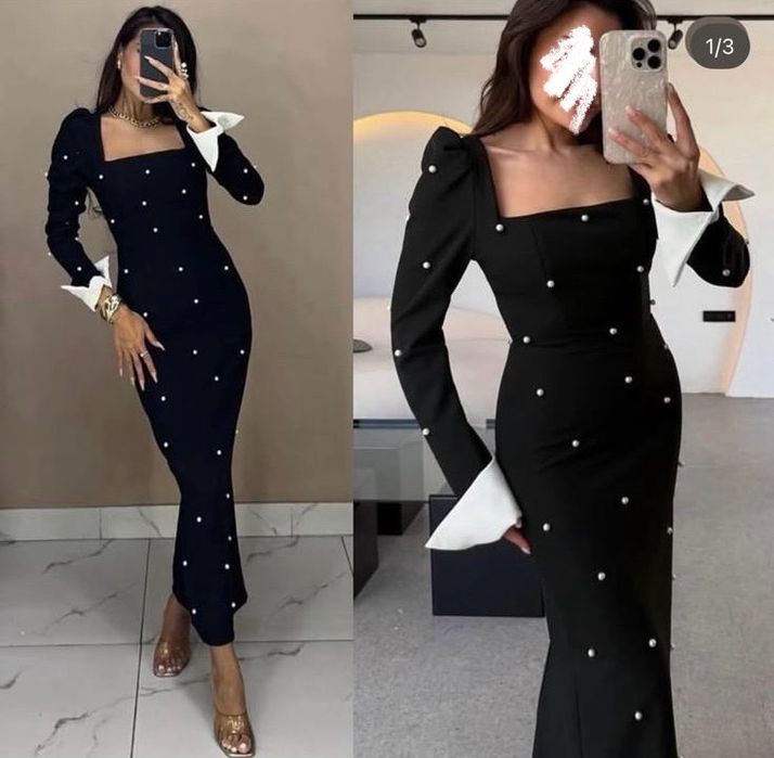 Женское черное платье нарядное