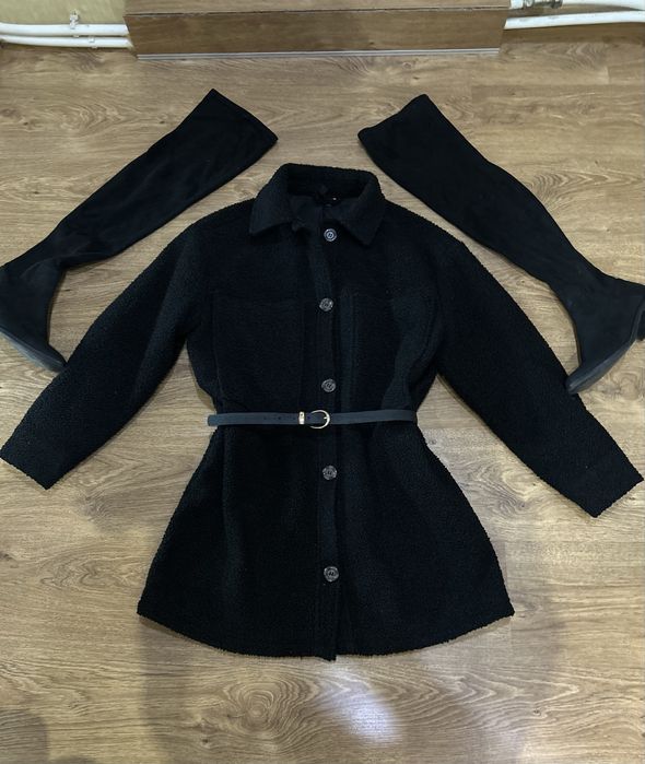 Черно палто hm zara mango