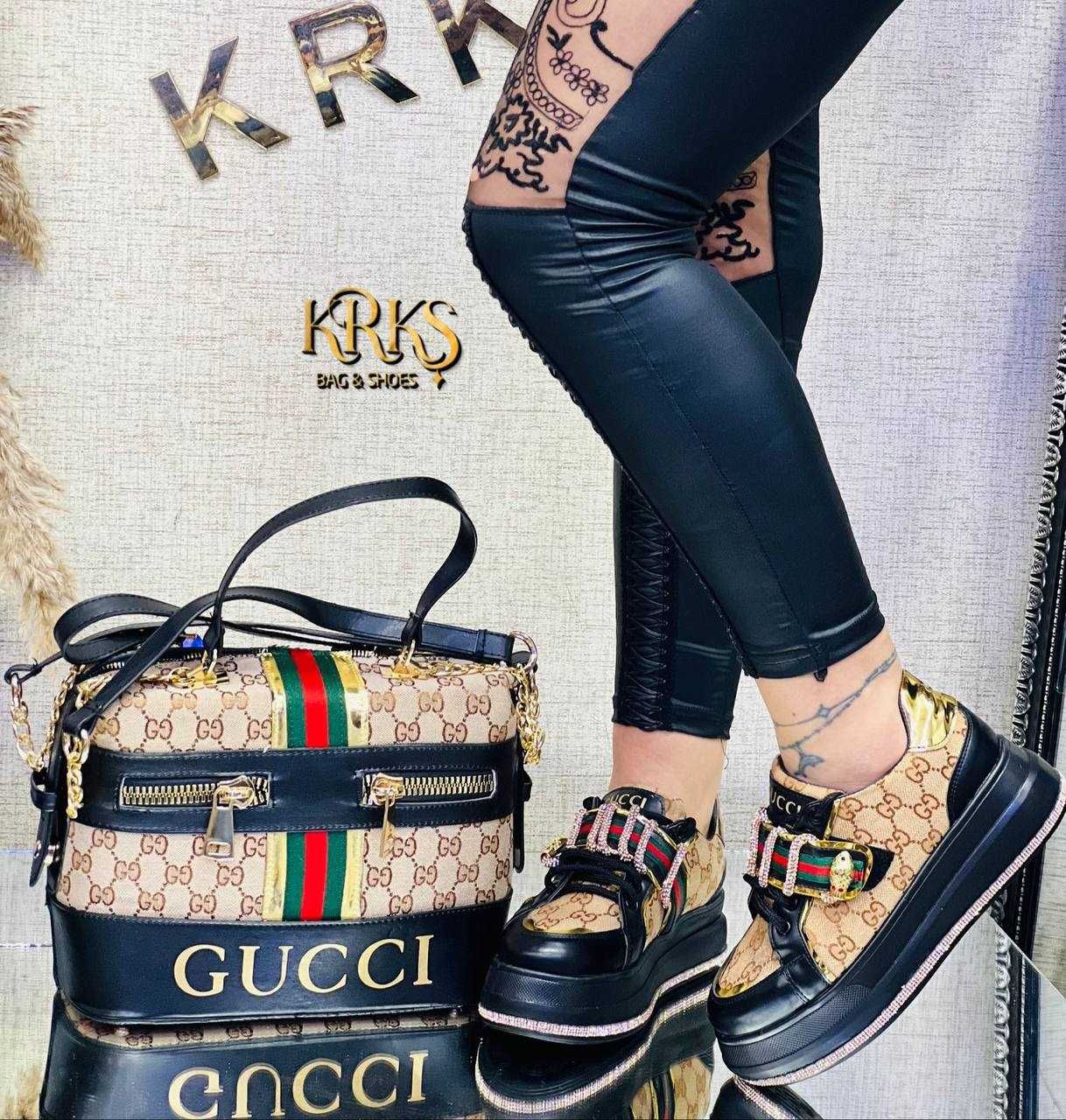 Gucci dama adidasi+geanta