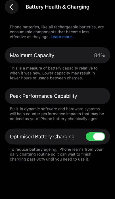 iPhone SE (Gen. 3, 2022) 64GB, Midnight, 84% sănătate baterie
