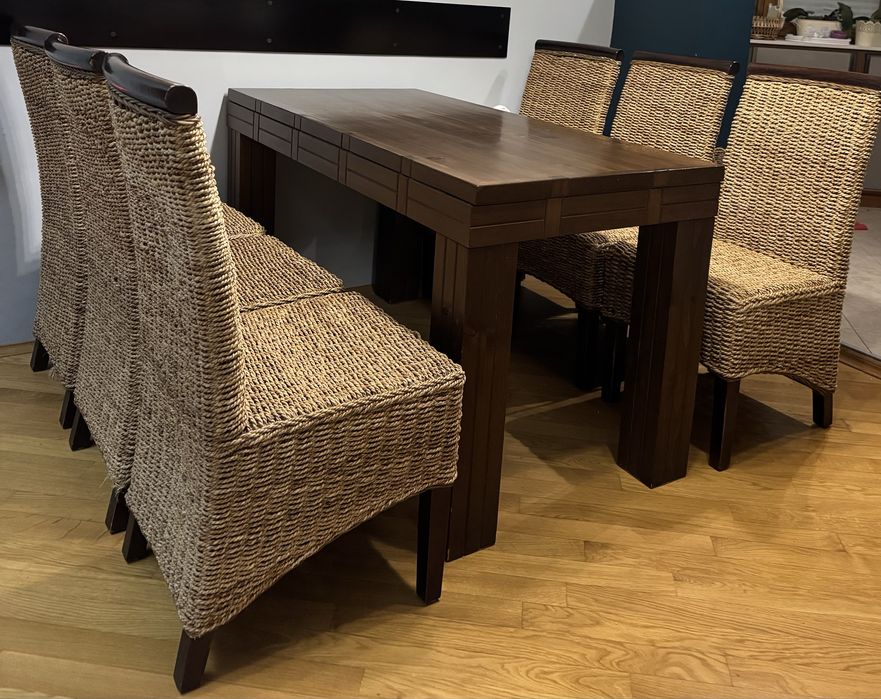 Трапезни столове от естествен ратан ! Маса трапезна масив