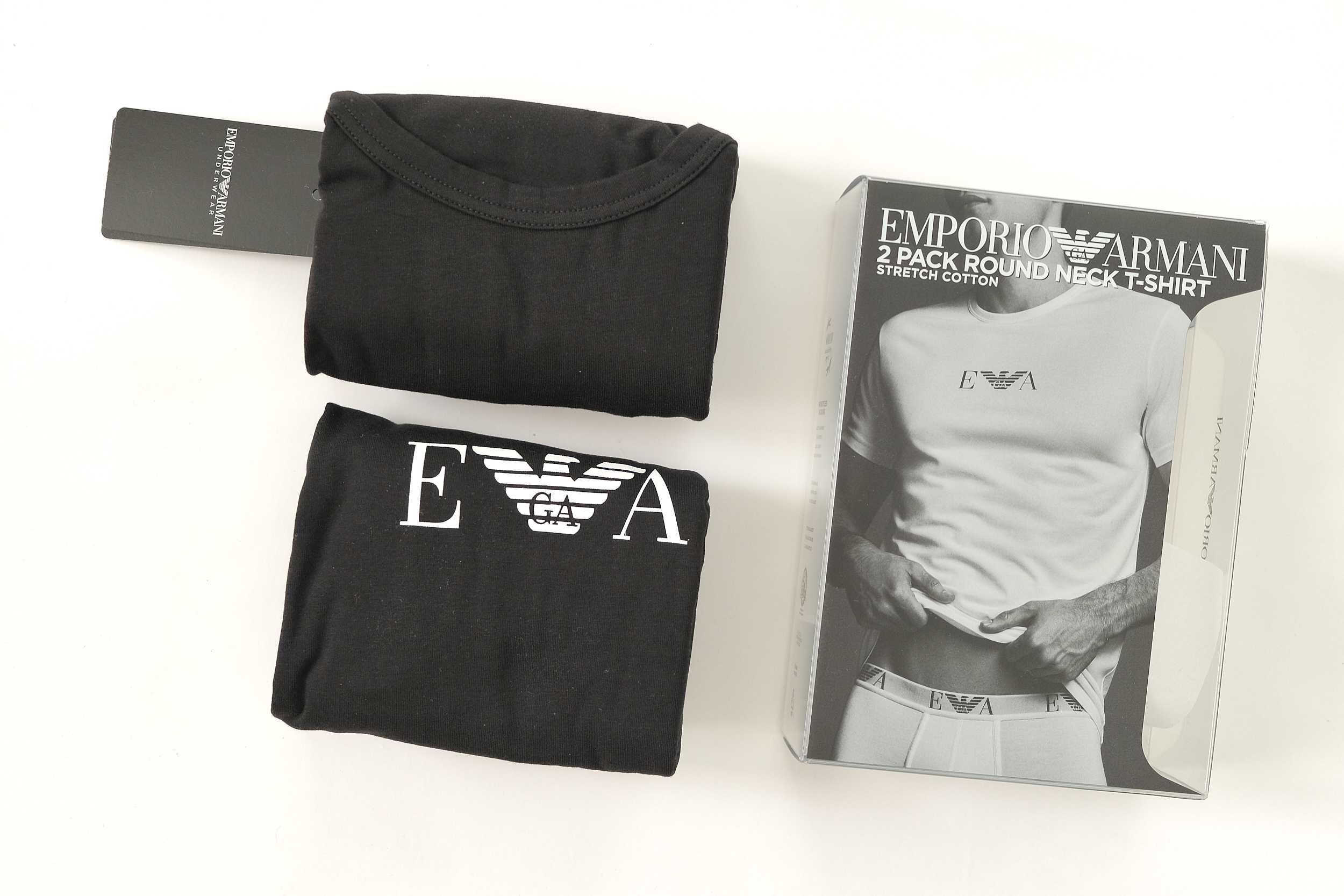Emporio Armani- L и XL комплект от 2 броя basic черни мъжки тениски