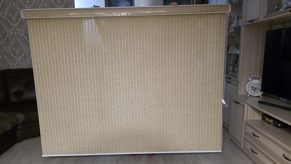 Ролл штора, коричневый бамбук