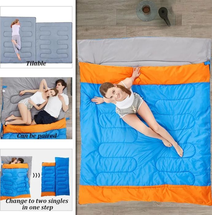 Прокат Двуспальный спальный мешок для кемпинга и отдыха