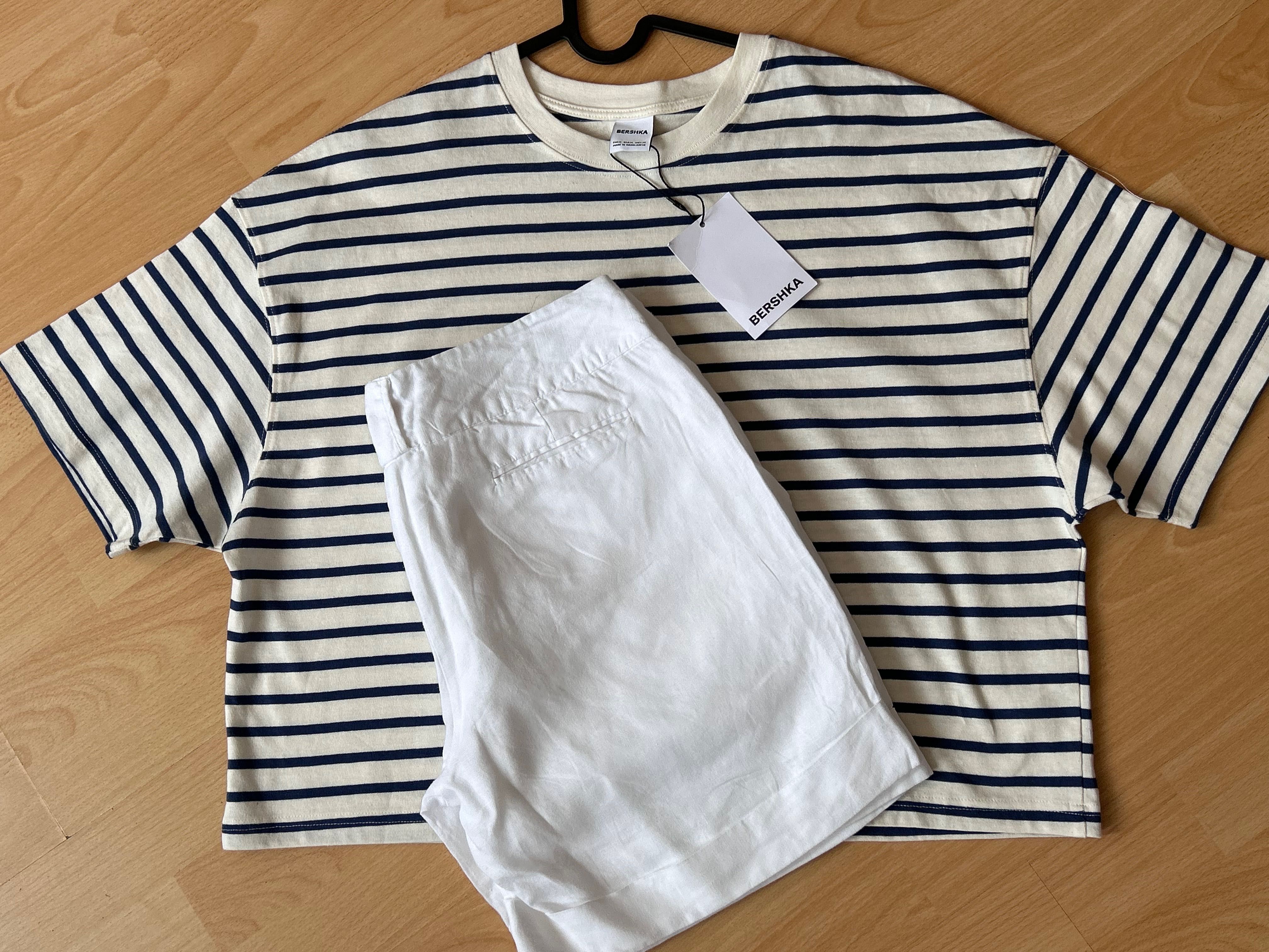 Сет от нова блуза Pull & Bear и къси ленени панталони Derhy M размер