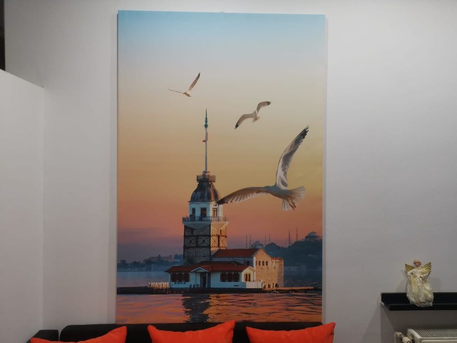 tablou living birou canvas mat 150x100cm cadru lemn istanbul