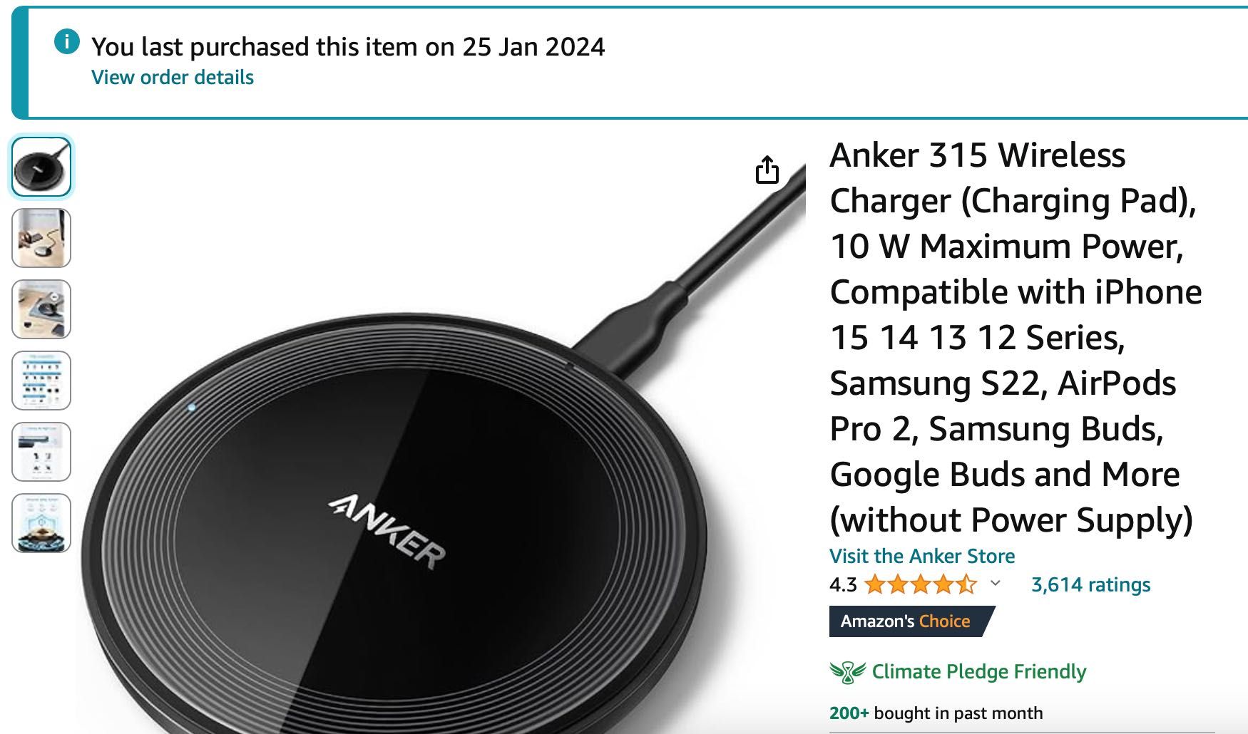 НОВО ! Безжично зарядно Anker 315 Wireless