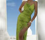 Rochie verde din paiete