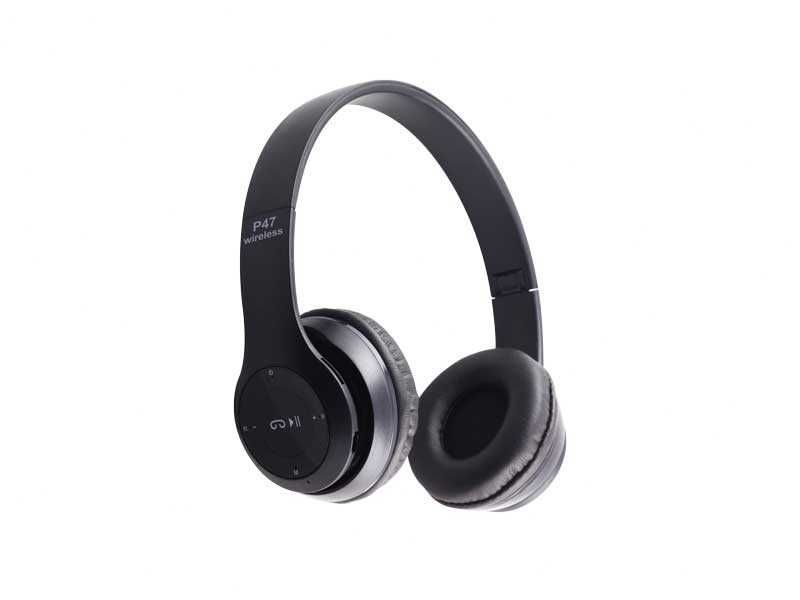 Casti Bluetooth Radio/MP3/TF/mic negre noi