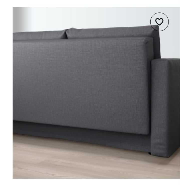 3-местен (троен) разтегателен диван IKEA FRIHETEN дамаска СИВ