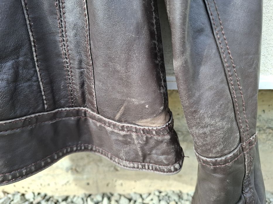 Geaca de piele Mango femei marimea M/L