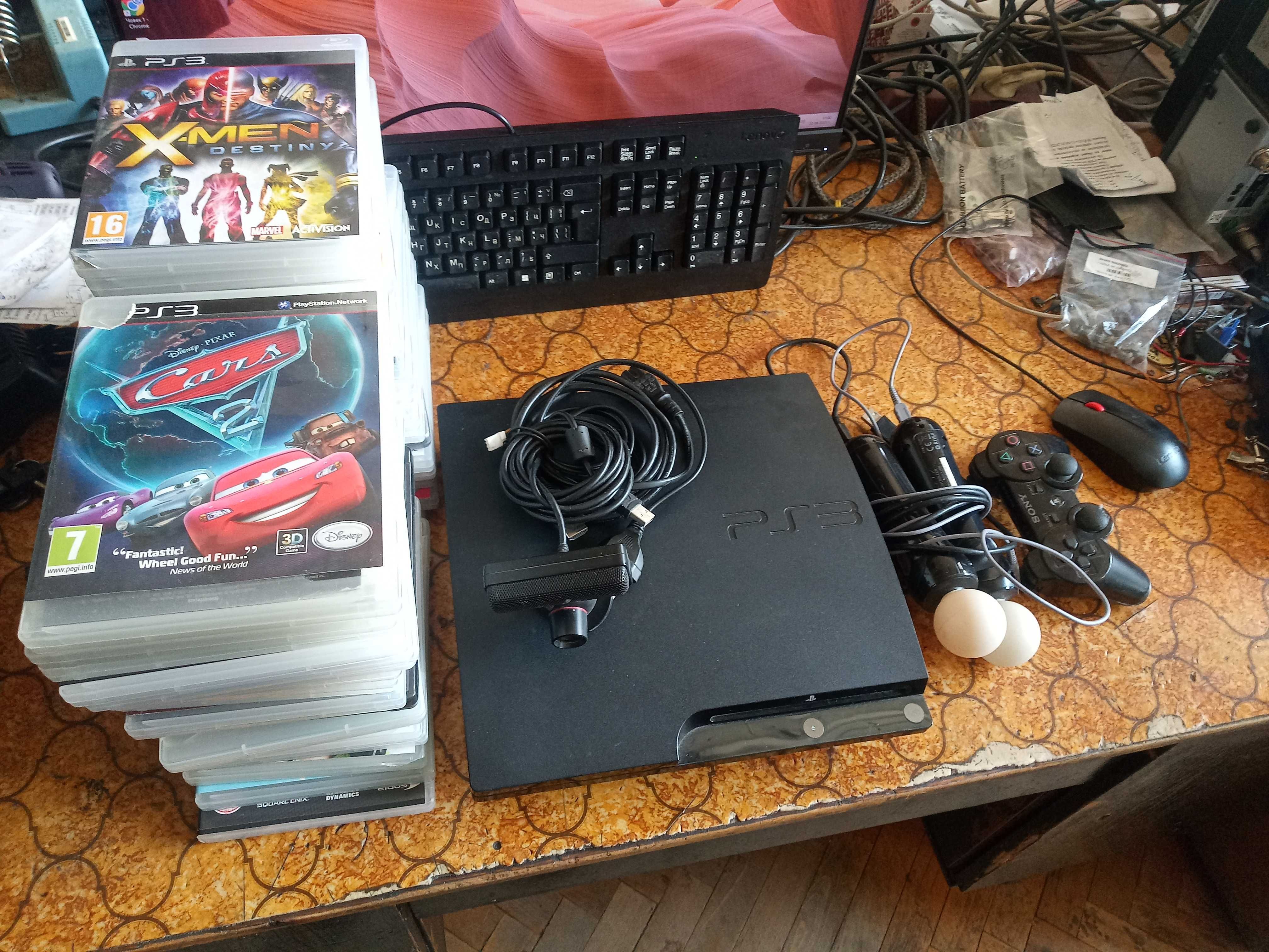 Конзола PS3, плейстейшън 3 и 39 игри+PSP с 10 игри-450лв.