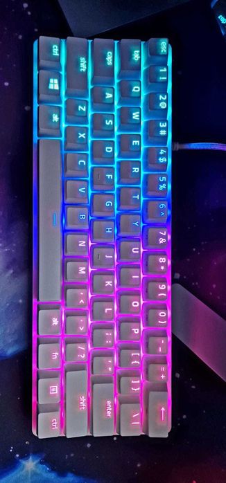 Razer Huntsman Mini 60%, switch optic Red, Alb Mercury