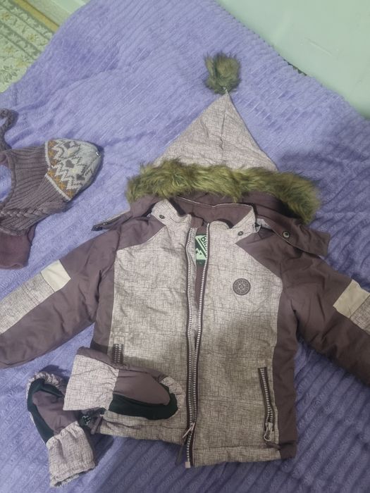 Куртка зимняя, для девочки с комбинезоном