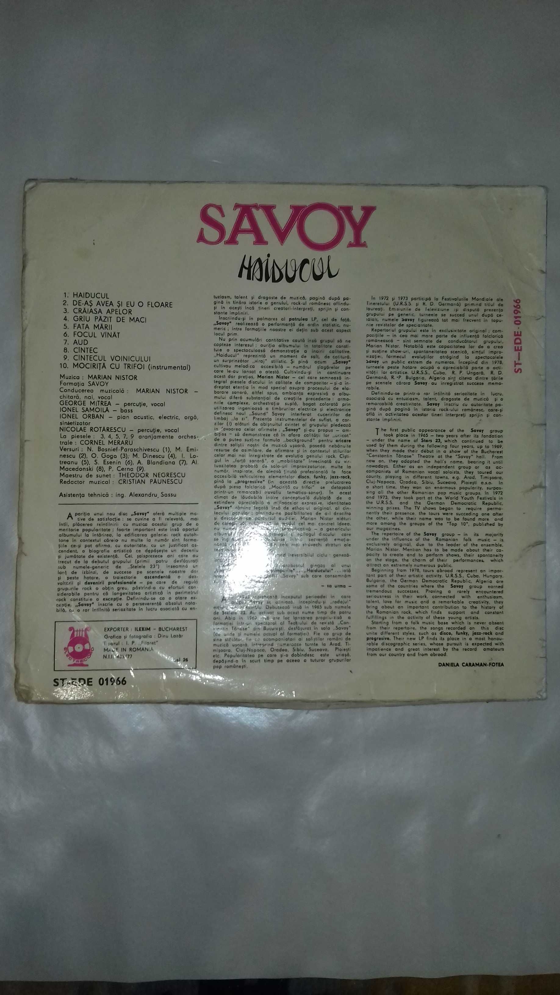 vinil SAVOY _ HAIDUCUL vinil original ectrecord