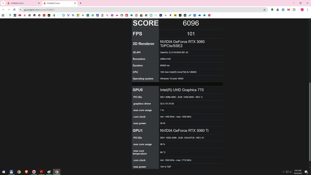 Asus RTX 3060Ti dual OC 8GB GDDR6 PCIE 4.0