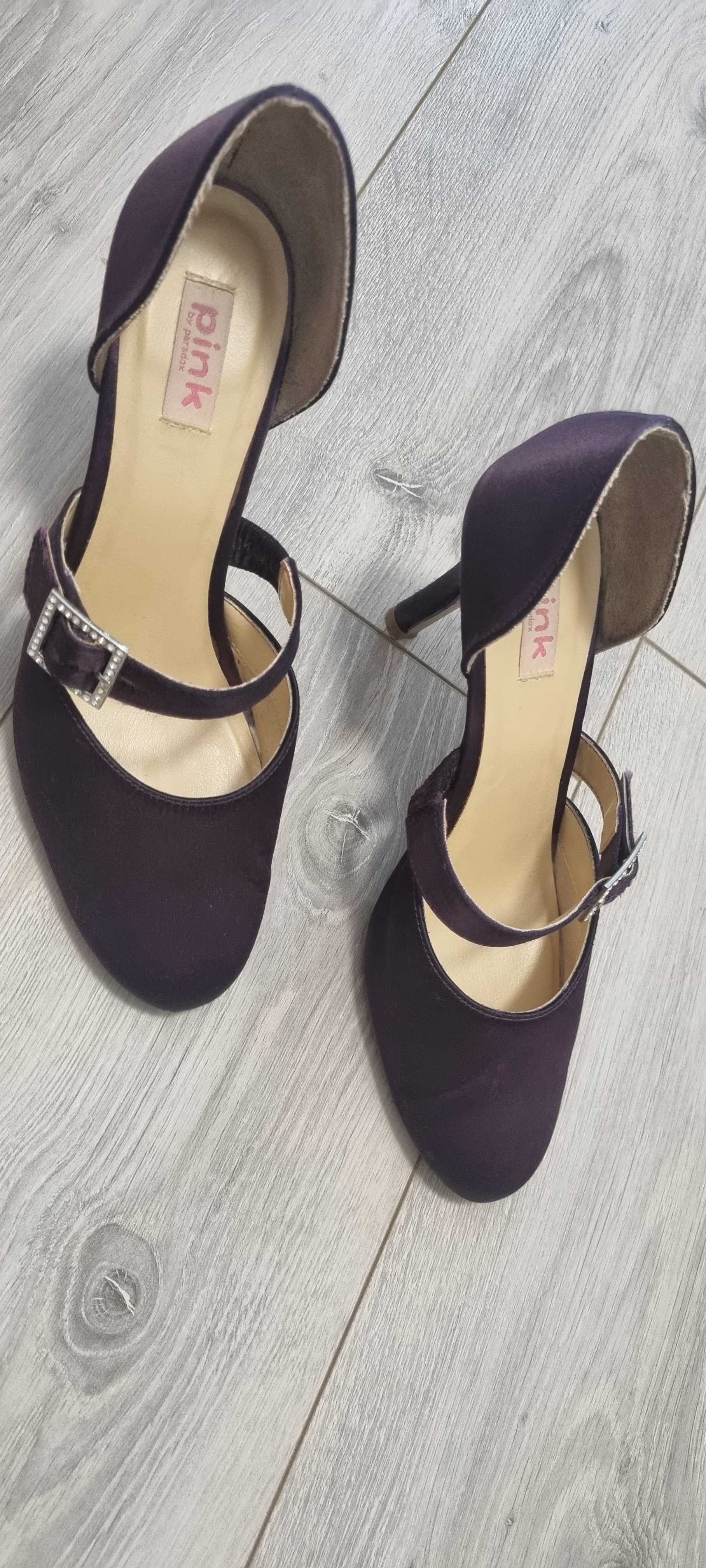 Pantofi din material, toc 7 cm