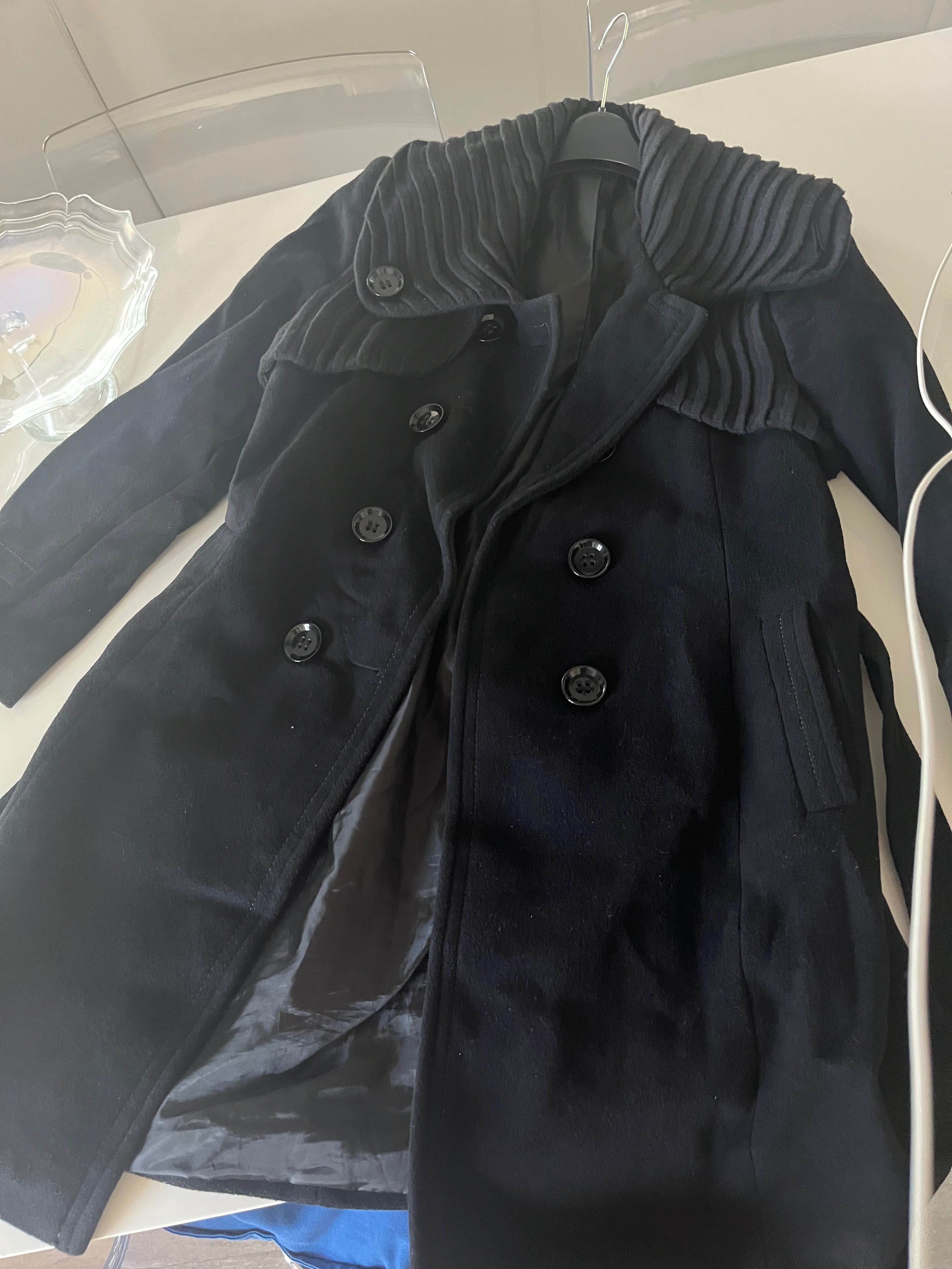 Palton lana negru