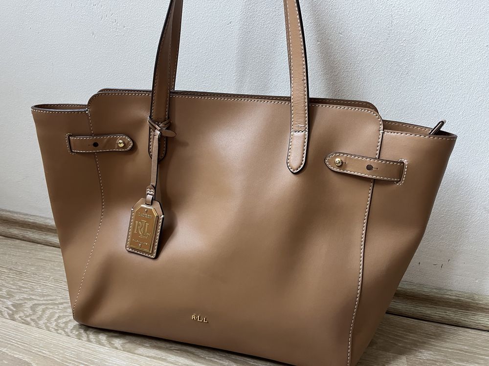 Geanta Ralph Lauren, piele culoare Camel