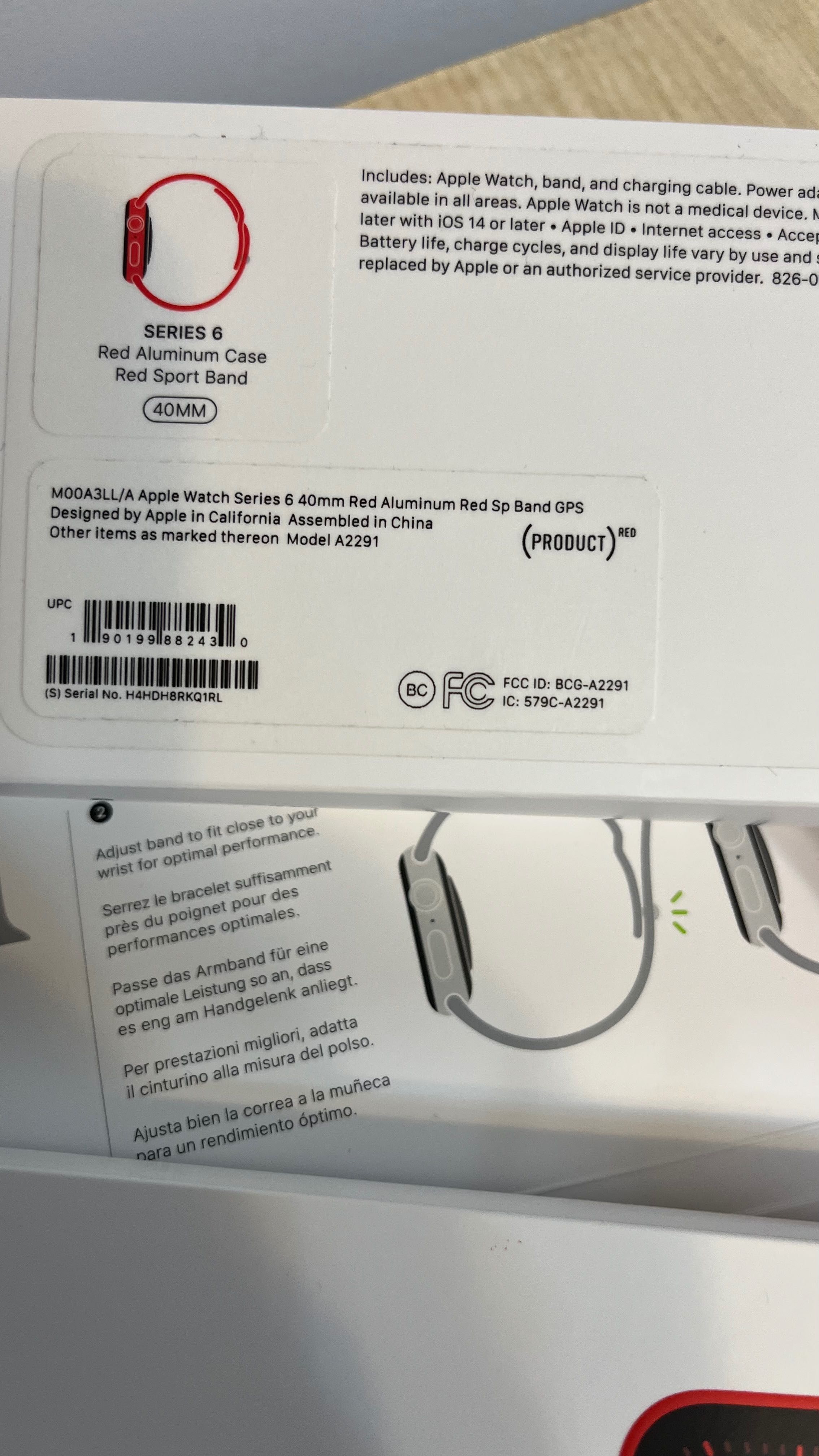 Apple Watch 6 40 mm Product Red