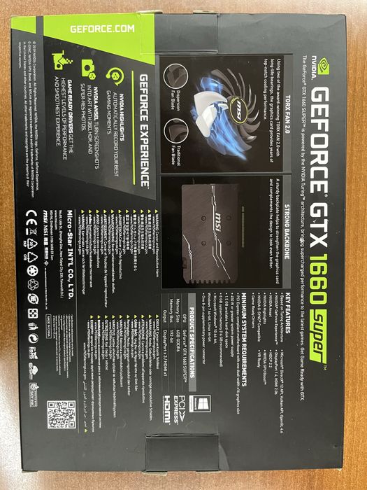 Placa video Gtx 1660Super MSI Ventus XS OC
