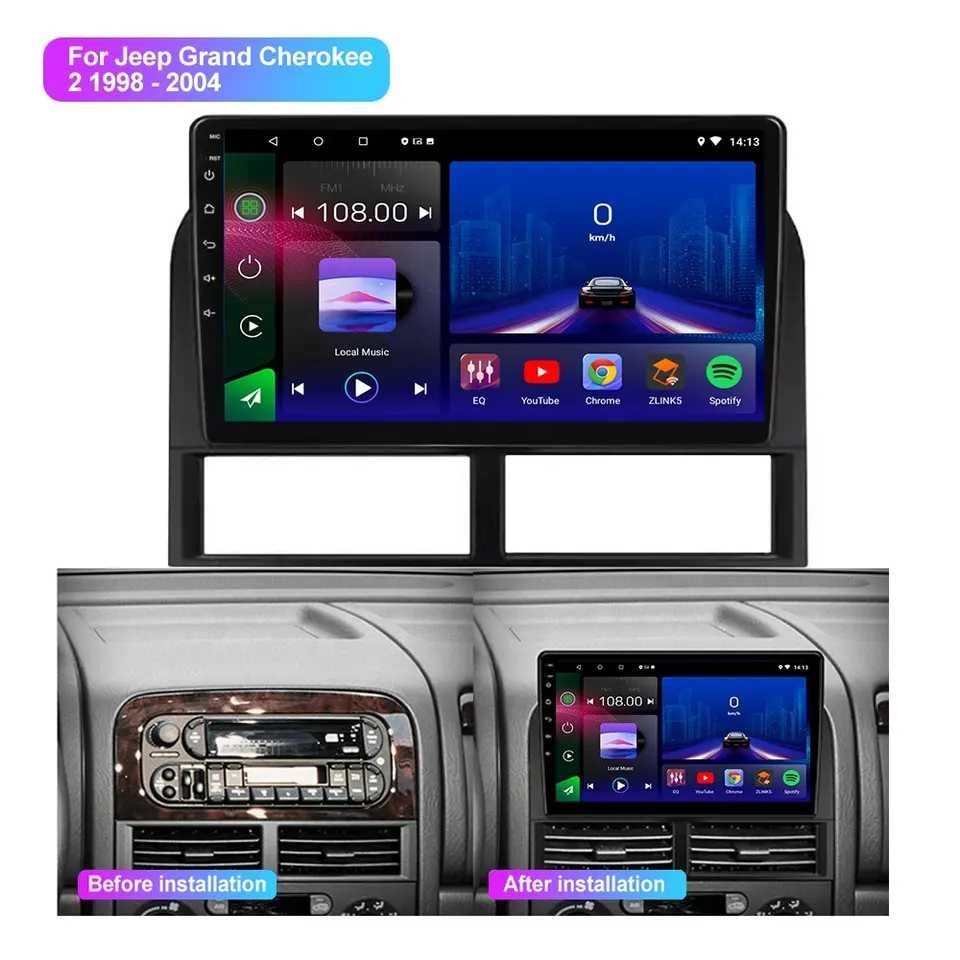 Мултимедия Двоен дин за Jeep Grand Cherokee навигация Android 1999-04