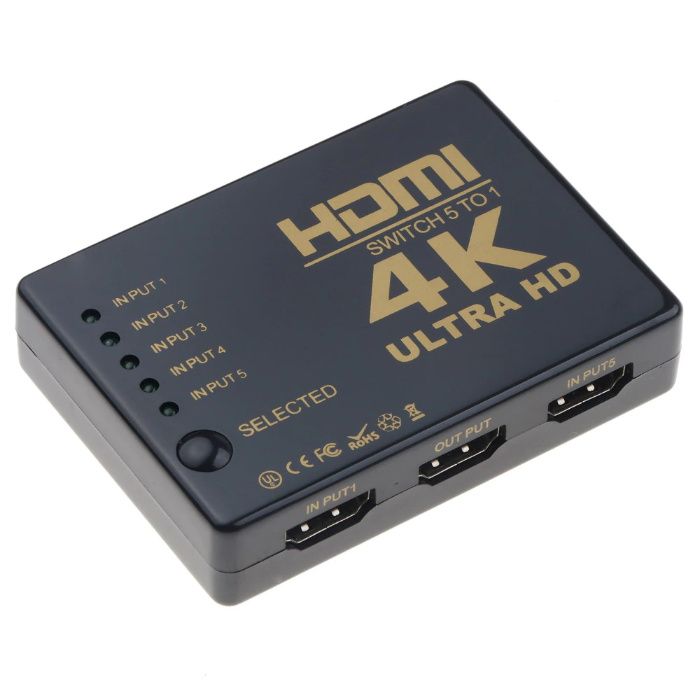 4K ULTRA HD суич с дистанционно управление и 5 HDMI входа