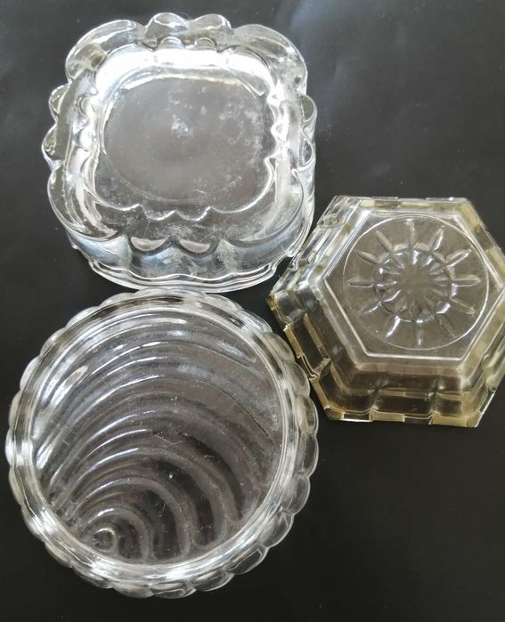 Set de 3 scrumiere sticla vintage de colectie colectionari