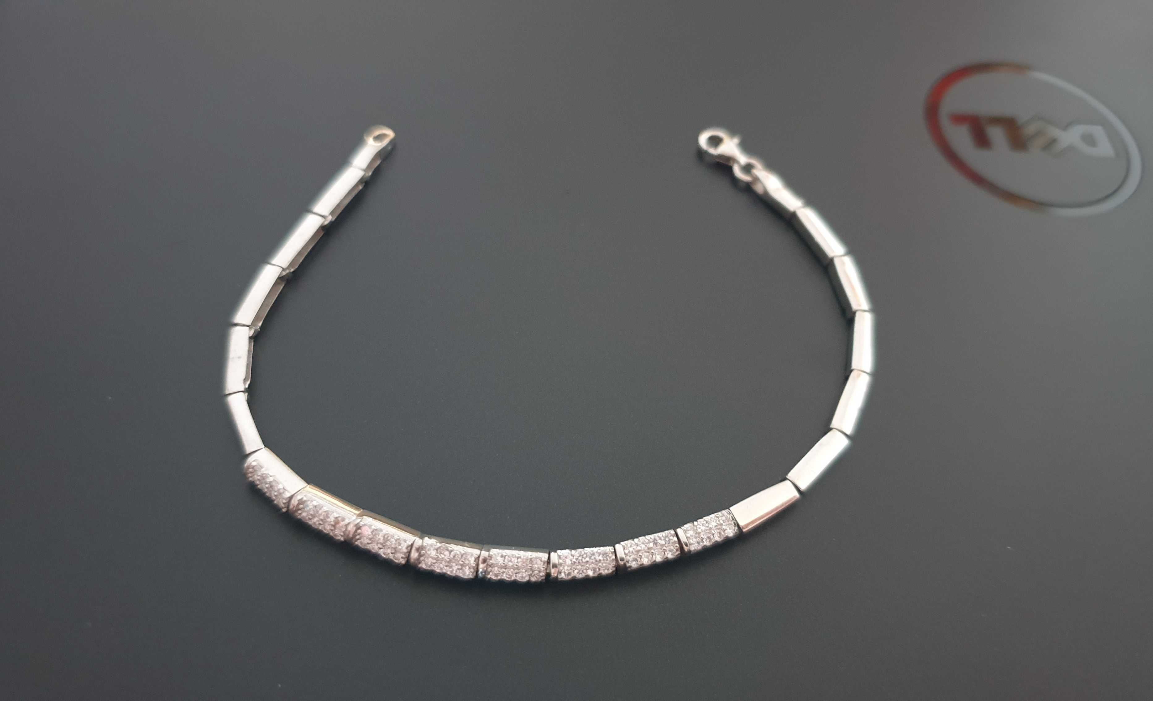 Set argint nou (colier, bratara 19 cm, inel 18 mm, cercei)