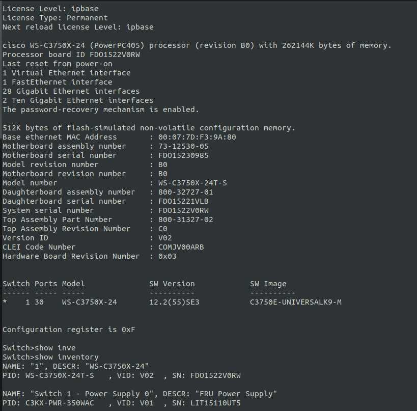 Cisco WS-C3750X-24T Catalyst гигабитов суич 3750 X switch