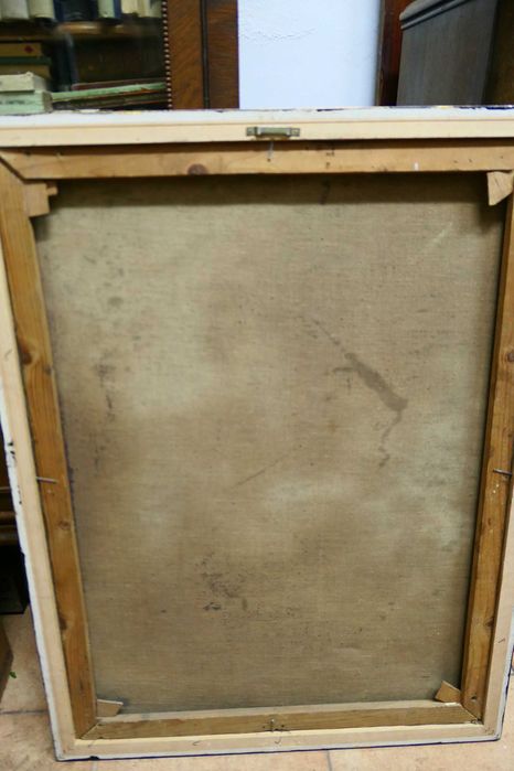 P. Kovacs - Femeie rezemata pe Scaun in Interior Ulei/ Panza 70/50cm