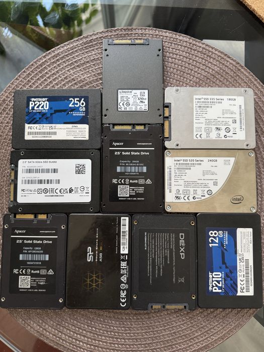 Новые SSD Sata 120/128/180/240/256GB 10шт