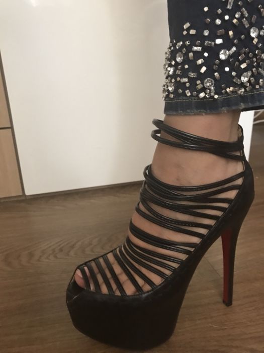 Дамски обувки висок ток естествена кожа 40 номер