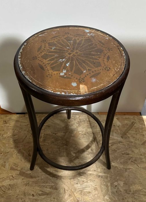 3 buc Masuta Vintage din lemn stil Thonet; Masuta tip piedestal