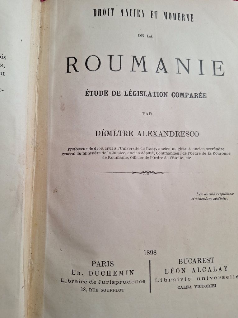 Droit Ancien Et Moderne de la Roumanie