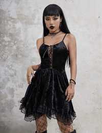 Черна готическа лятна рокля