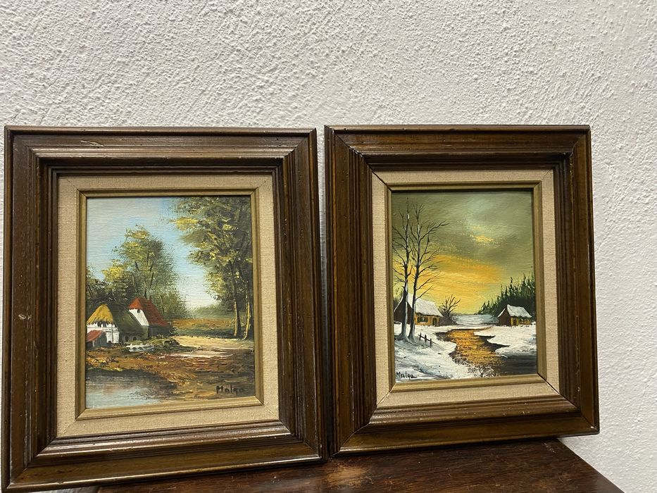 Двойка маслени пейзажи Malgo Германия 1970 1980