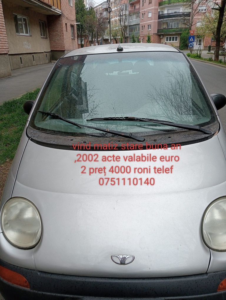 Vind matiz stare buna an 2002 argintiu înmatriculat preț 4000 roni