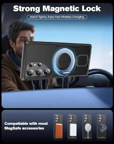 Samsung Galaxy S25 Ultra кейс MagSafe 360° стойка удароустойчив калъф