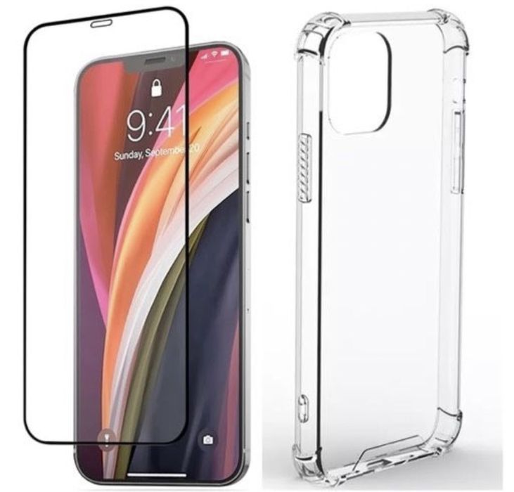 Iphone 12/13/14/15/16 PRO MAX 3 in 1 Husa Silicon +Folie Sticla+Camera