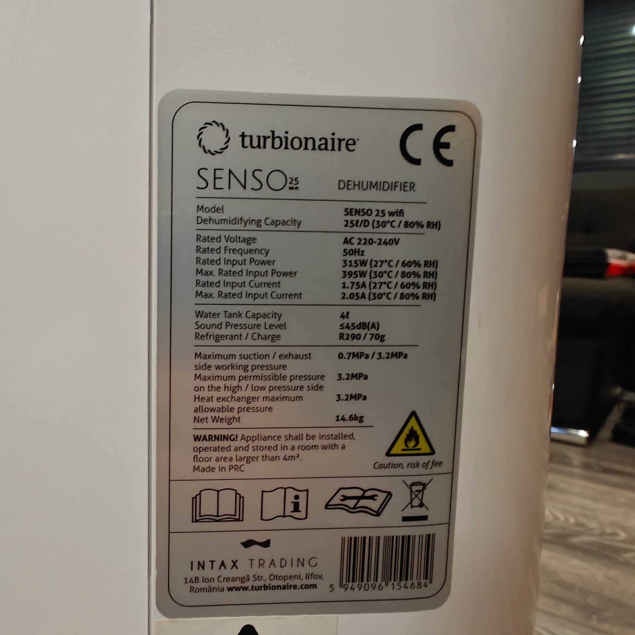 Dezumidifactor Turbionaire Senso 25 L
