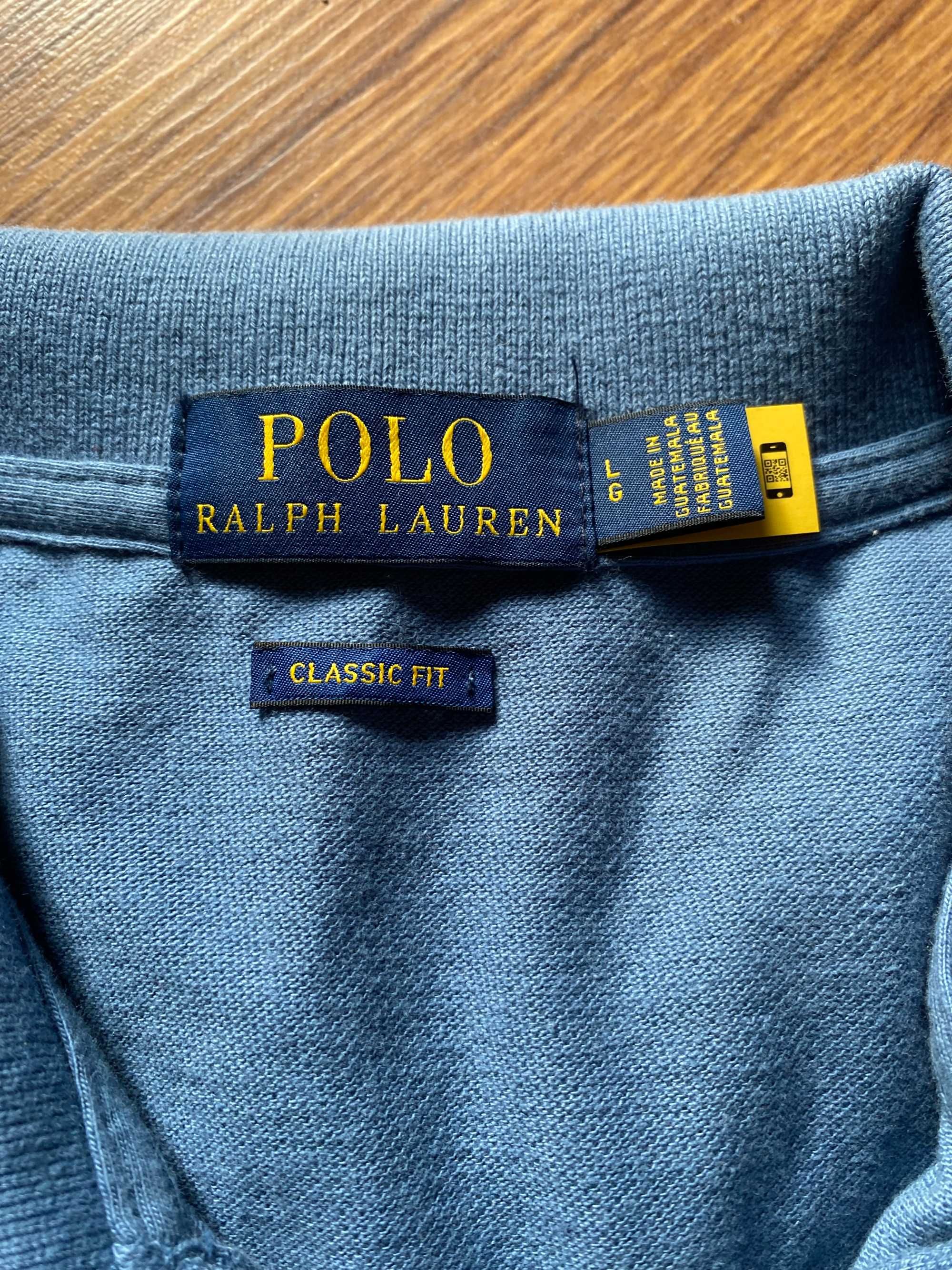 Tricou polo Ralph Lauren albastru masura L original cu eticheta pe el