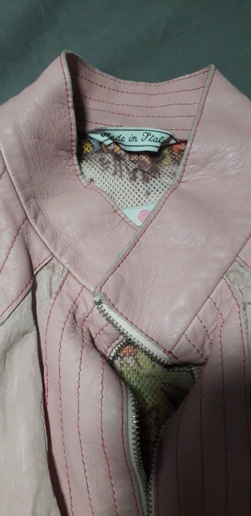 Jacheta dama cu insertii din piele naturala brand italian