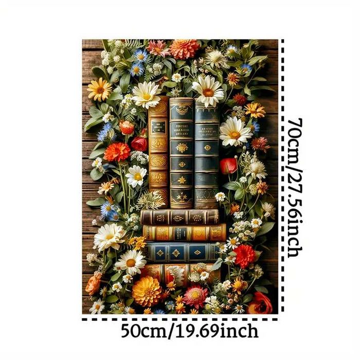 Пъзел 1000 части - Винтидж, цветя, книги